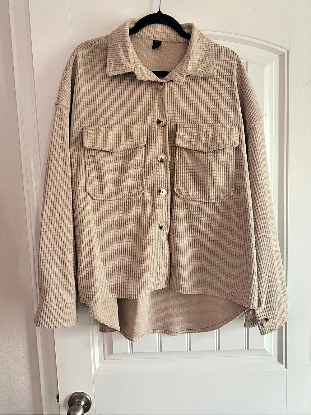 Women's Beige Utility Shirt Jacket